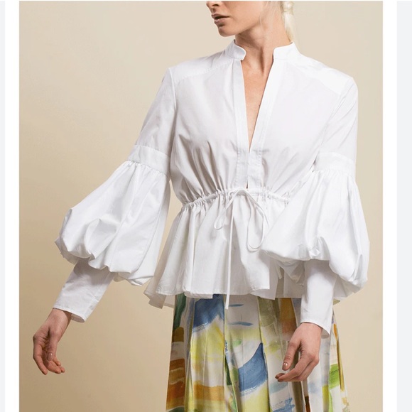 Rosie Assoulin Tops - NWOT Rosie Assoulin Balloon Lantern Sleeve Blouse 0